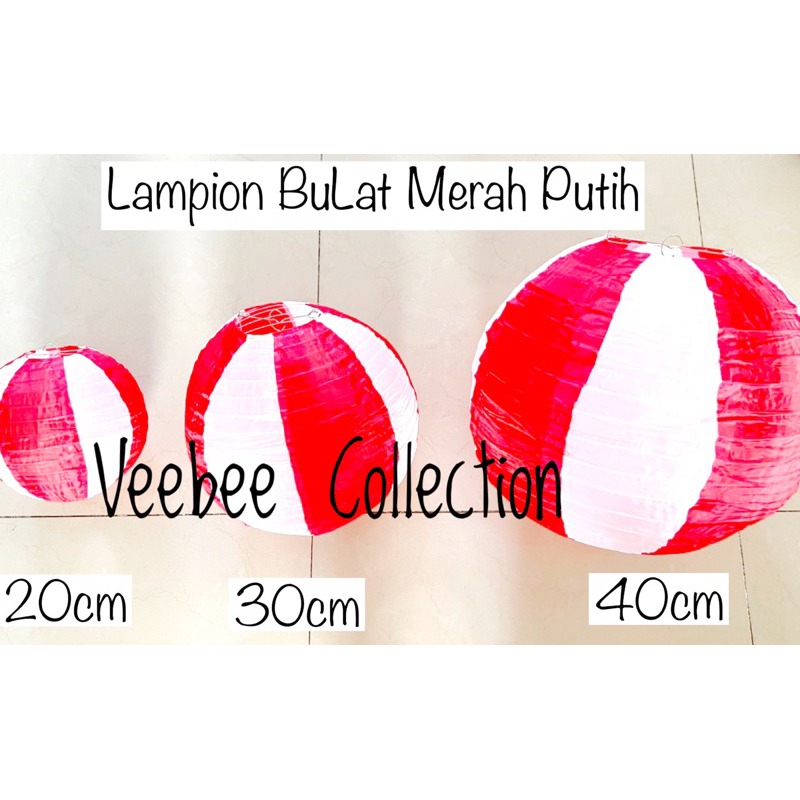 Lampion merah putih Bendera Bulat 40cm. lampion agustusan. Dekorasi agustusan