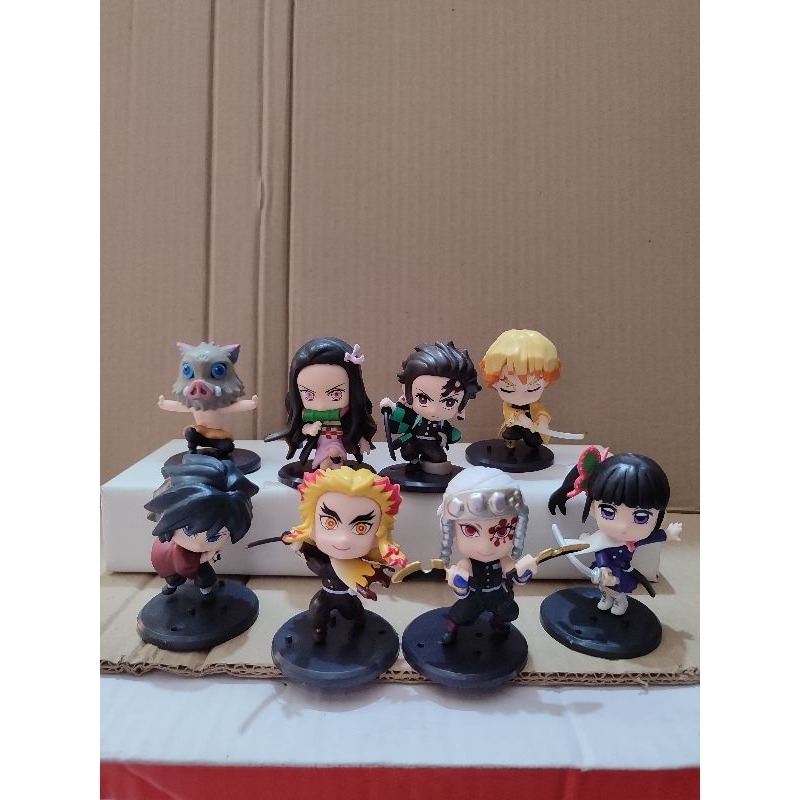Figure Demon Slayer Kimetsu No Yaiba Tanjiro Nezuko Zenitsu Set 8 Chibi