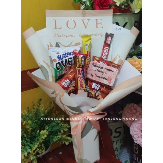 Buket Snack Kertas Warna Putih