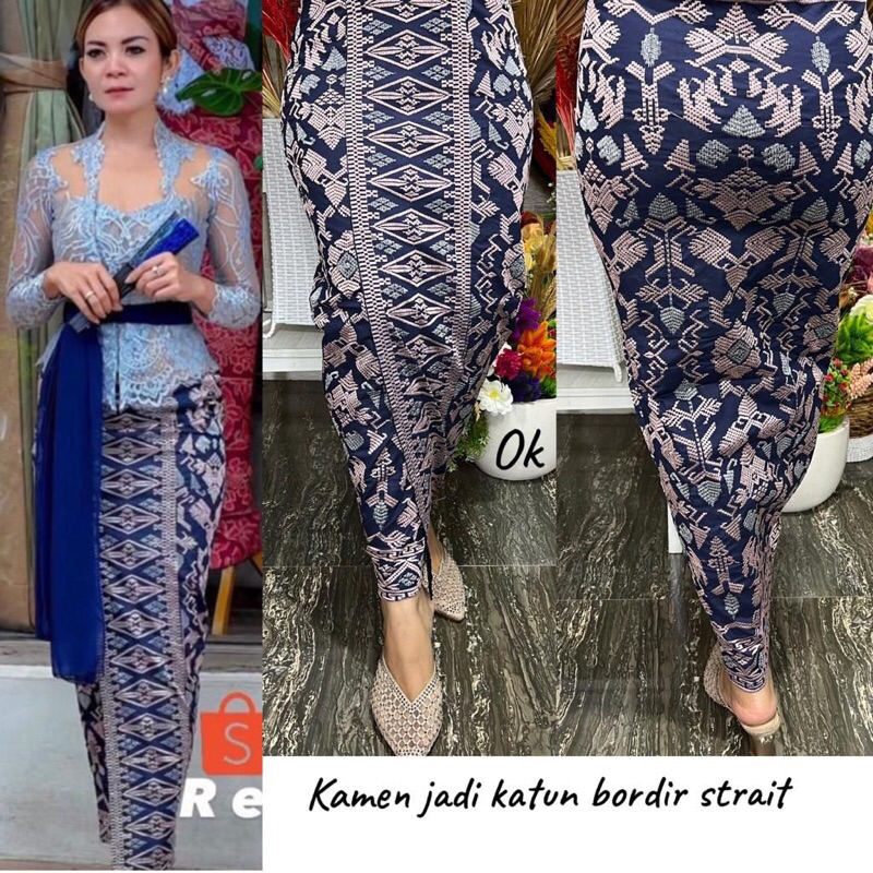 ROK BORDIR SONGKET BALI PREMIUM | KAMEN JADI BORDIR STRAIT | ROK KATUN STRAIT BORDIR PREMIUM