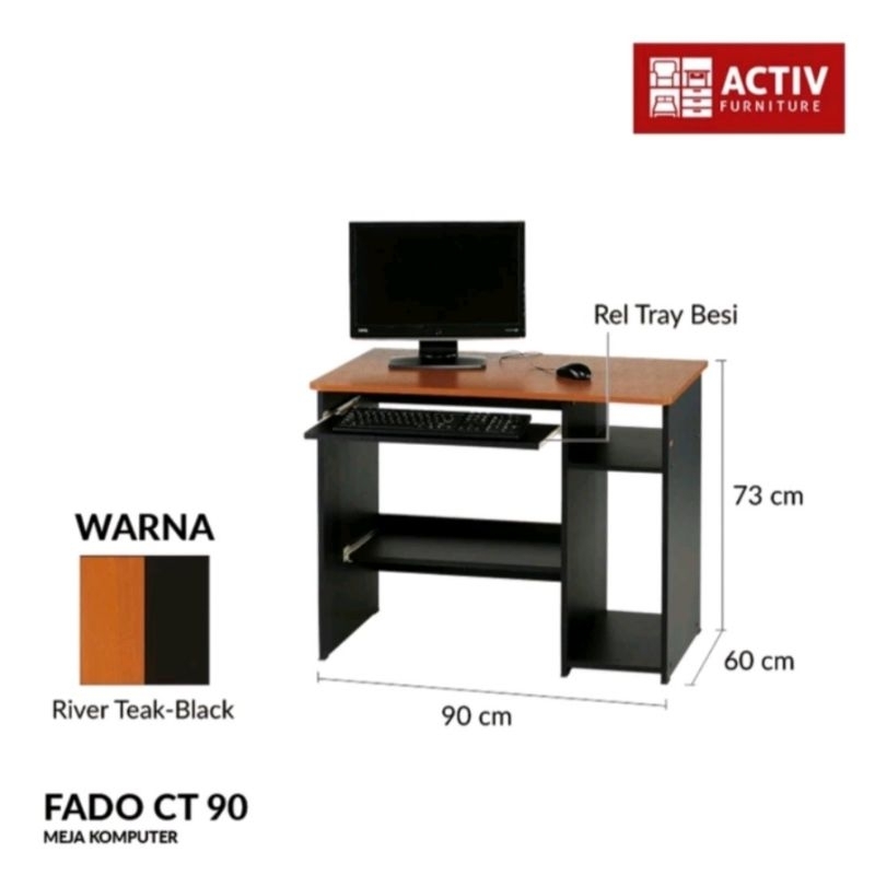 Meja Komputer ACTIV FADO CT 90 / 121 PREMIUM - Meja Tulis / Kantor / Kerja / Belajar