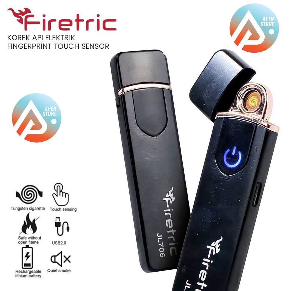 IMPOR TERBARU APEN Korek Api Unik Elektrik Fingerprint Touch Sensor LED Pemantik  Hoby Perlengkapan 