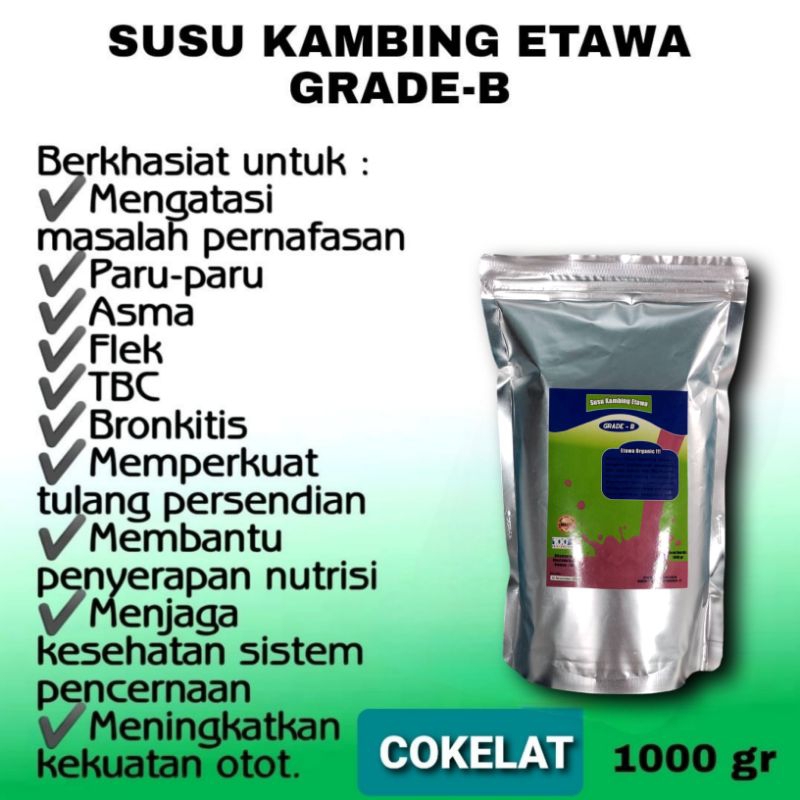 

SUSU KAMBING ETAWA GREDE-B 1KG/1000GR RASA COKELAT