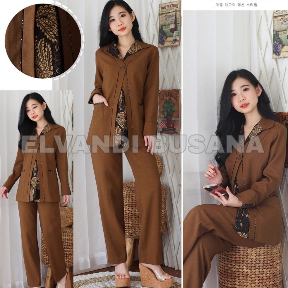 Terlaris Blazer Wanita BV LYNELLE Baju Kerja Kantor Seragam PDH PNS Pemda Dinas Guru ASN Wanita Sete