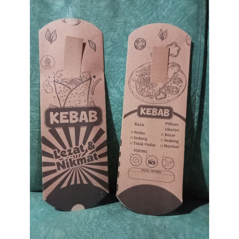 (COD) kemasan dus kebab tarikan isi 50pcs warna coklat size 24x9