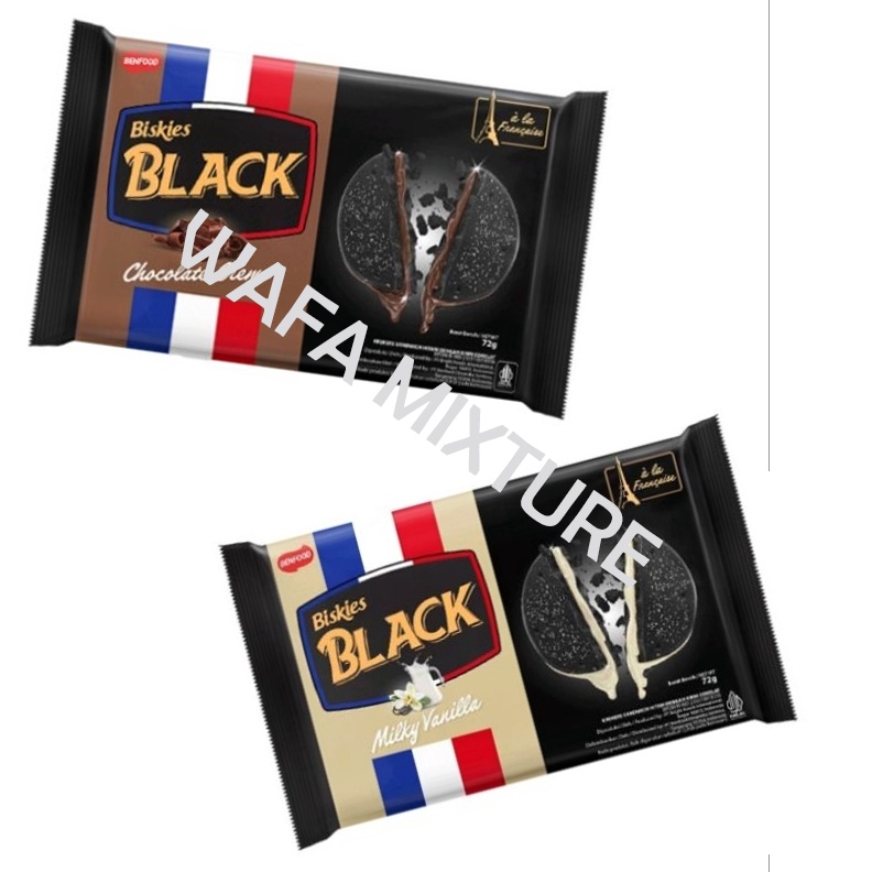 

LIMITLESS Biskies Black Biskuit Milky Vanila Chocolate 72gr cocok u bingkisan hajatan acara nikahan hampers parcel lebaran idul Fitri