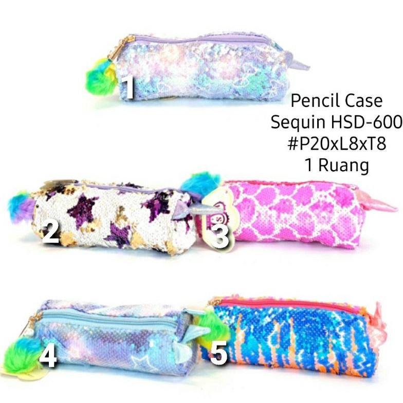 

COBAIN YUK Termurah Tempat Pensil Sequin IMPORT FREE gantungan POMPOm