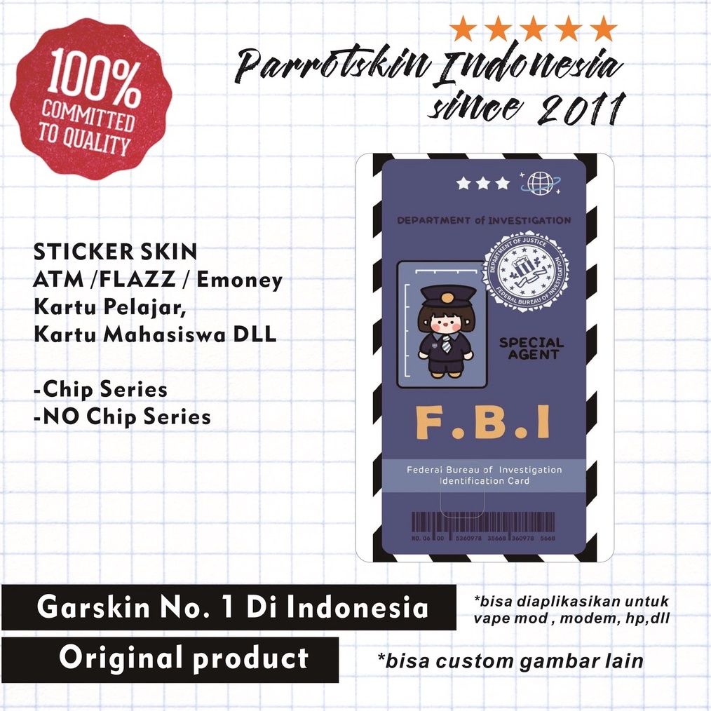 

BURUAN ORDER GAN Sticker Skin Card Vinyl ATM Debit Credit Emoney Flazz Tapcash FBI card unyu