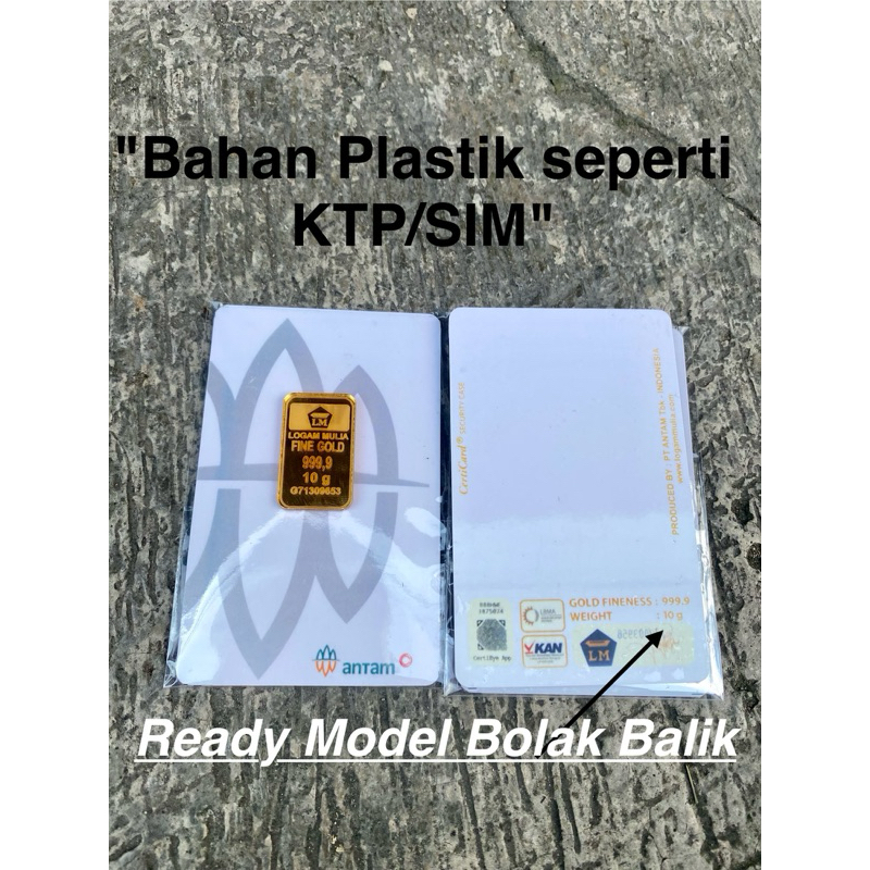 replika logam mulia  50 gram bolak balik replika logam mulia PVC