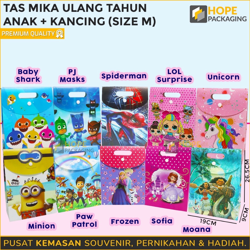 

GEBYAR PROMO Paper Bag Mika Tutup Kancing Size 9x19x265 cm Tas Hampers Tas Kado Tas Bingkisan Snack Ulang Tahun Paper Gift Paperbag Hadiah Goodie Bag Tas Jinjing Souvenir ultah