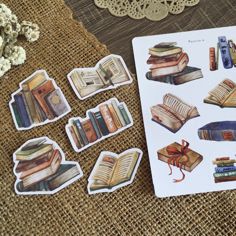 

Book Lover Buku Vintage Deco Sticker Scrapbook Journal Stiker by Postale