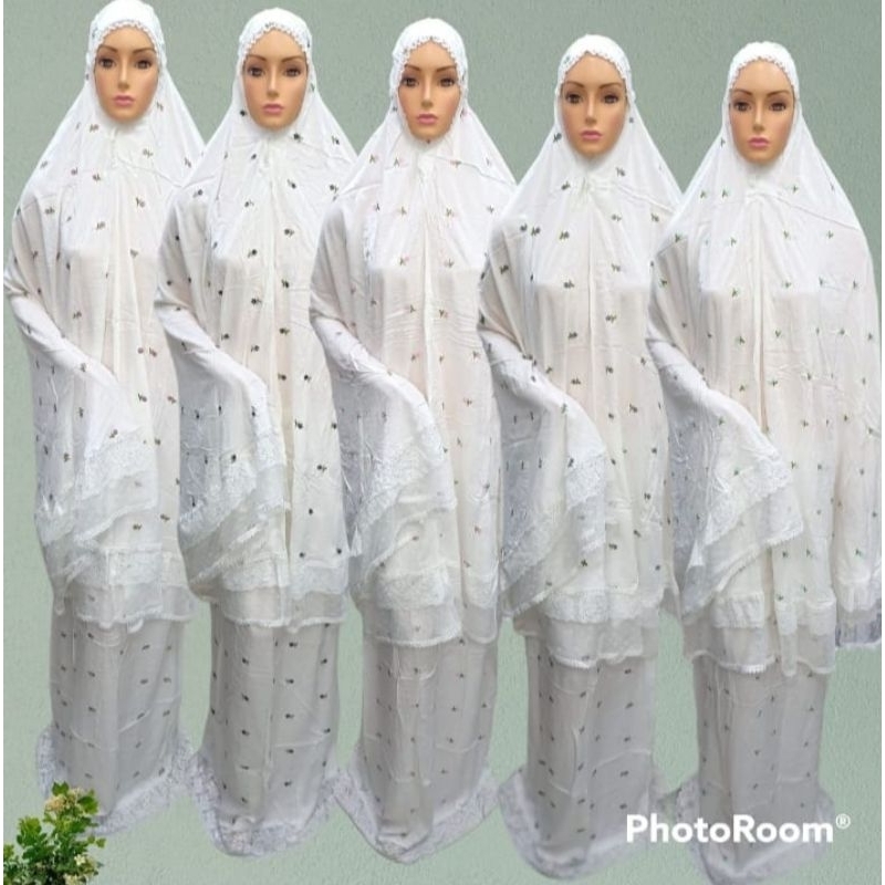 mukena Rayon bordir bunga