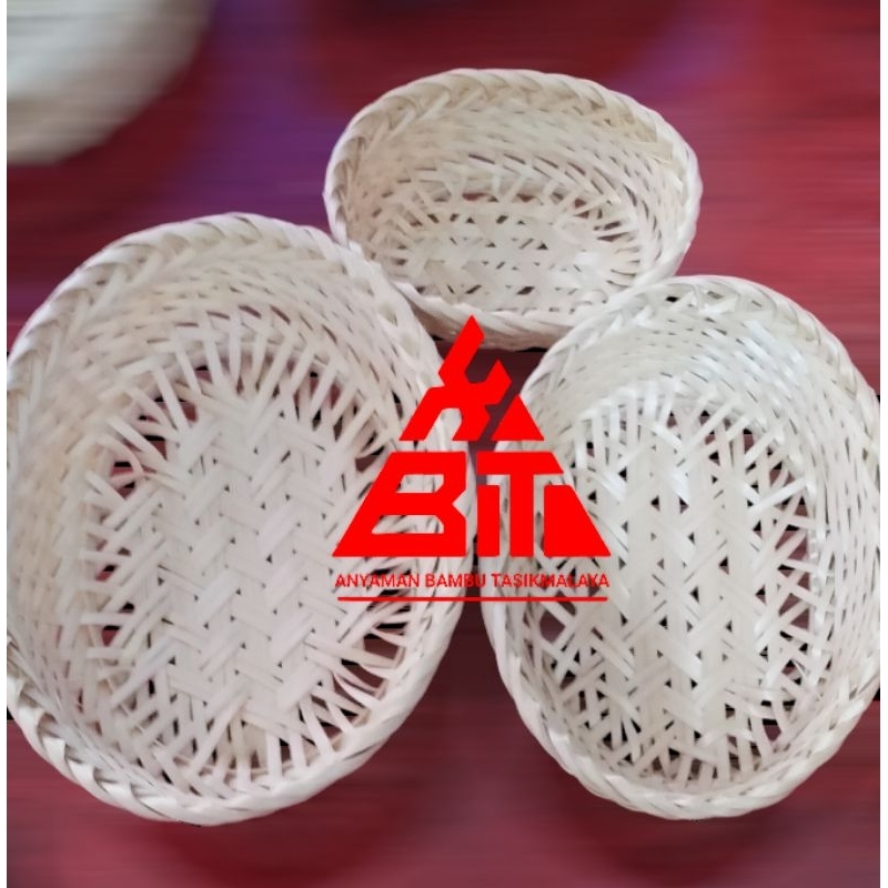 Anyaman Bambu Tasikmalaya Keranjang Oval Wadah Dodol Snack Serbaguna
