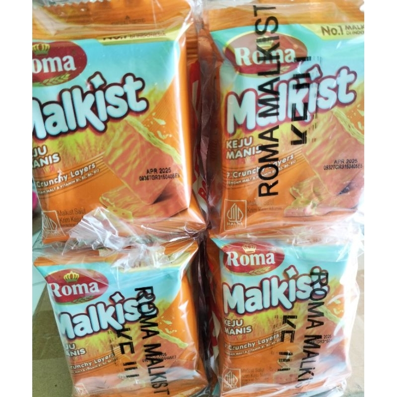 

Roma Malkist keju 1 pack isi 10 pcs @18g (packing kardus)