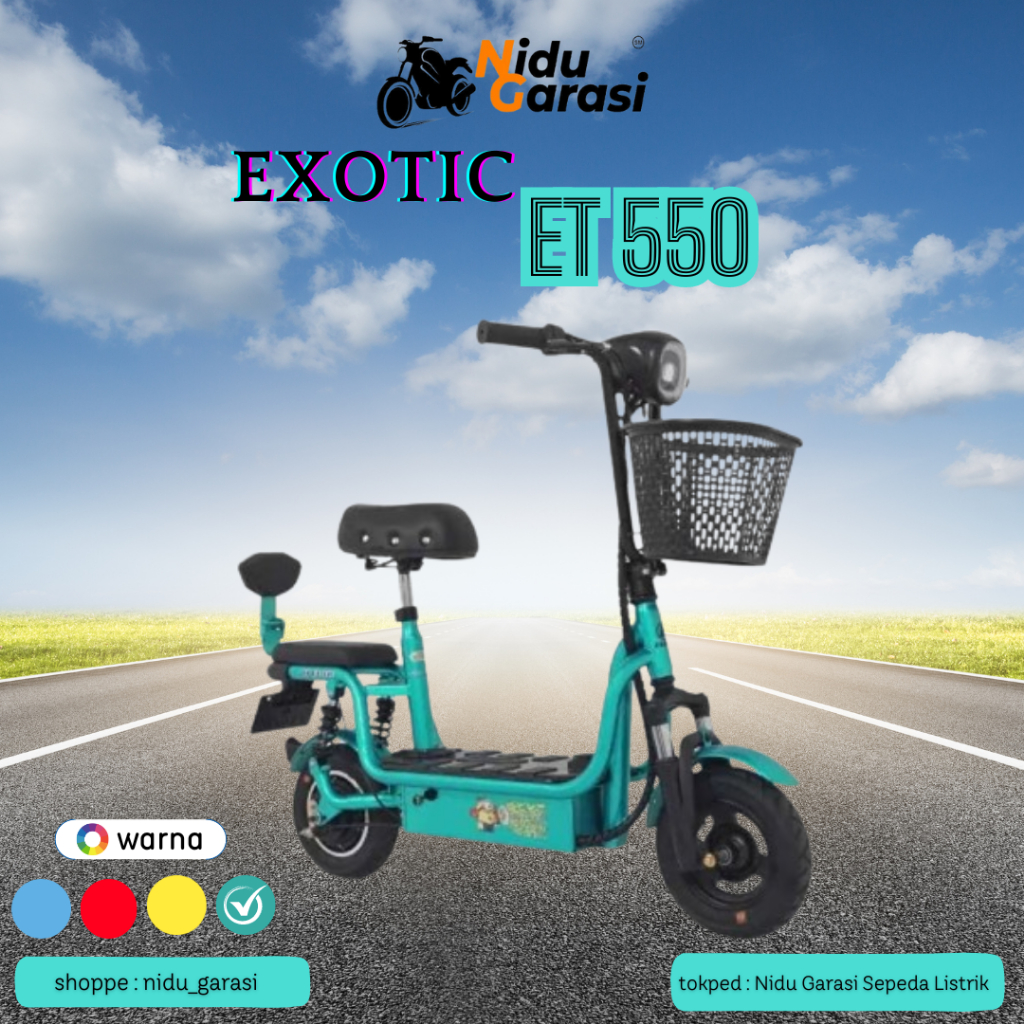 Scooter Duduk Listrik Exotic ET-550 Minion 350W 36V 12Ah