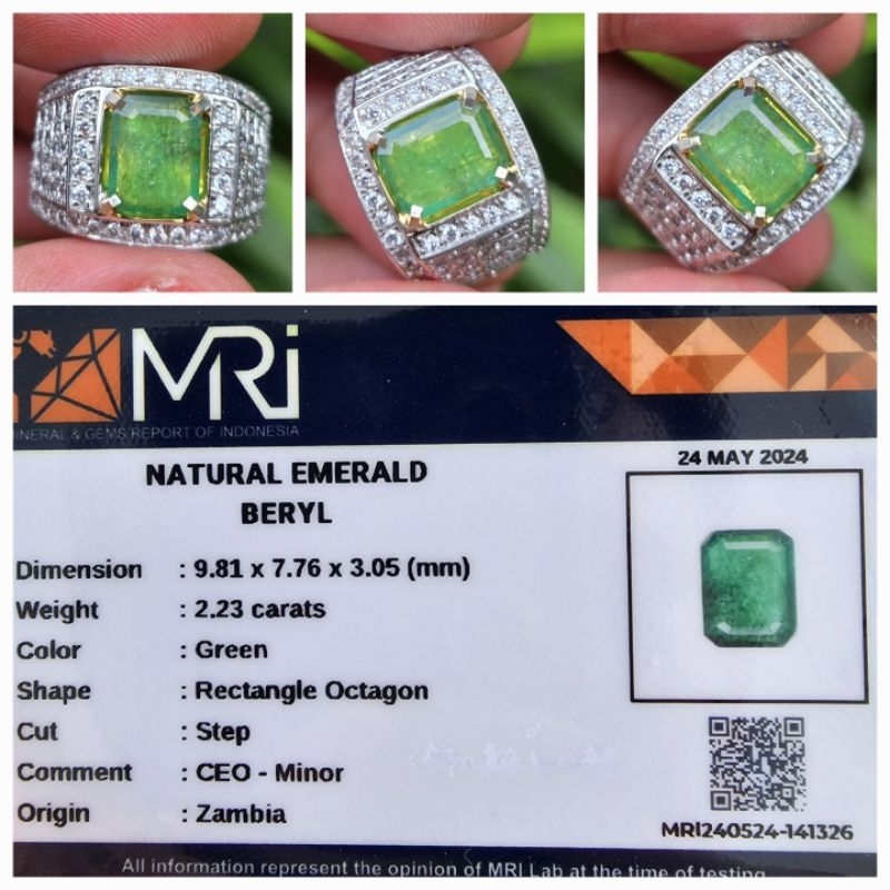 Natural Zamrud Emerald Beryl Minor Memo 2.23 crt