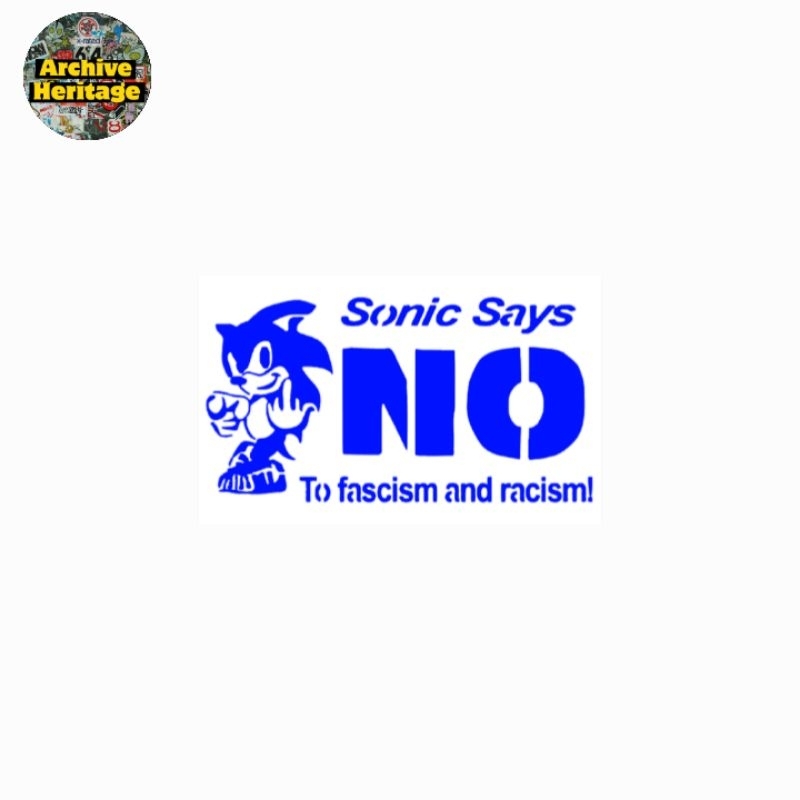 

sticker Sonic Says No To Fascism And Racism stencil graffiti kartun stiker