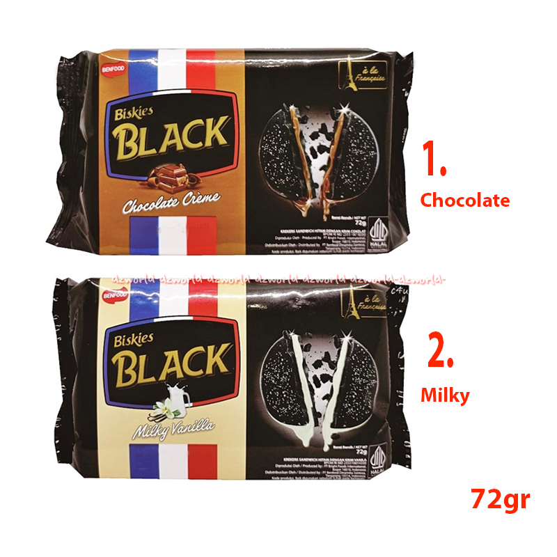 

Benfood Bikies Black 72gr Milky Vanilla Biskuit Rasa Coklat Dan Rasa Milky Biskuit Dengan Isi Krim Yang Enak Sandwich Crakers