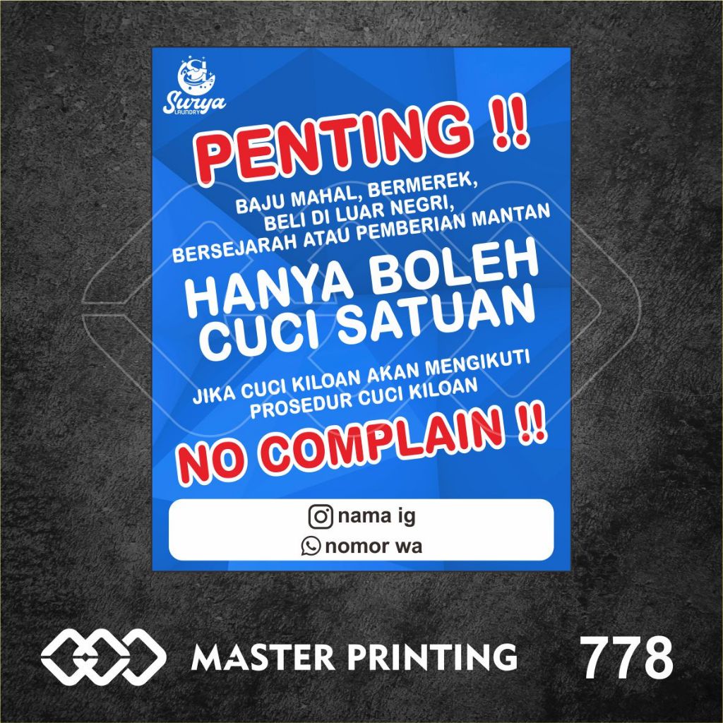 

778 - Stiker Laundry, Nama Toko, Warung, Sticker Vinyl, Premium, Tahan Air, Termurah, Bisa Custom