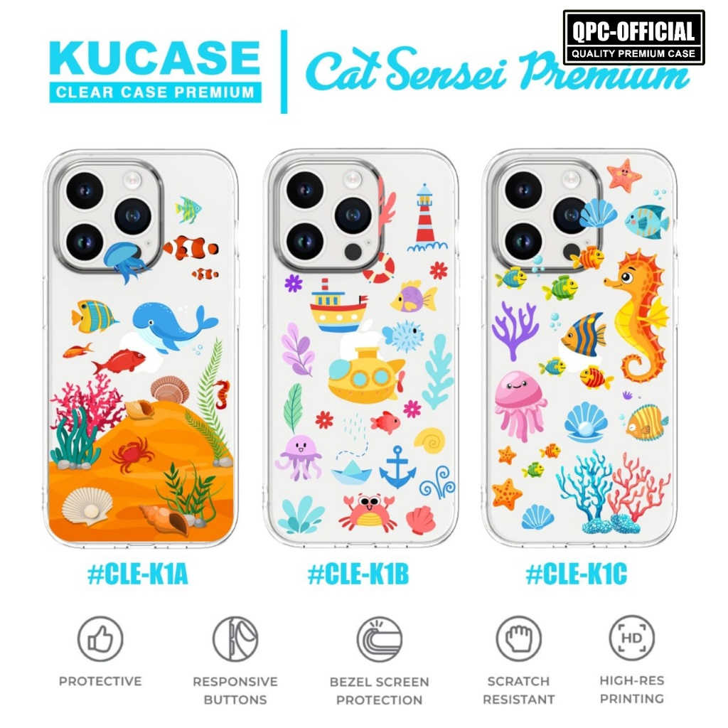CLE-K1 Softcase Premium Case Motif Watercolor Sea Animal Case Infinix Note 10 infinix Note 10 Pro In