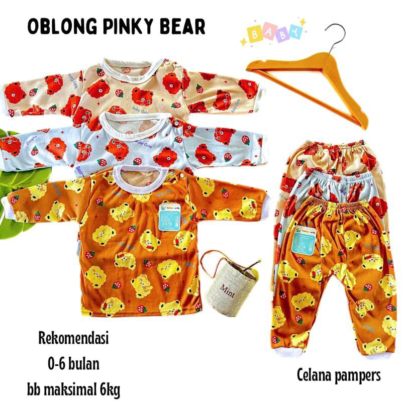 NAKITA 3 Stelan Piyama Bayi Baru lahir / Newborn Baby Girls SNI 0-6 Bulan Celana Pampers Promo 3.3