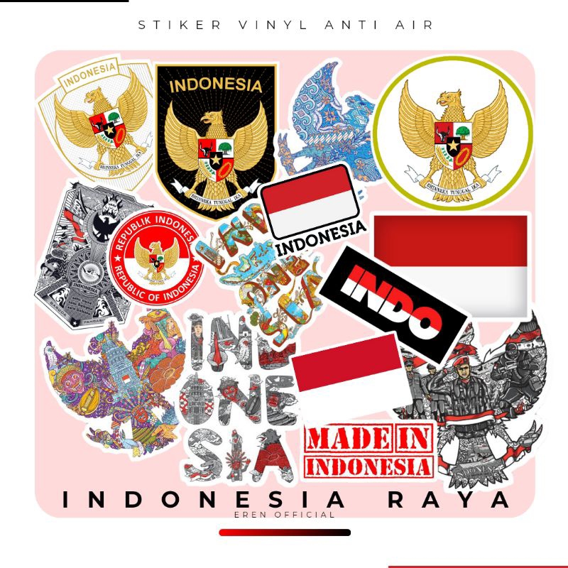 

STIKER BENDERA INDONESIA ANTI AIR [100 PCS ] STIKER HELEM LAPTOP KACA PREMIUM 5X5 CM