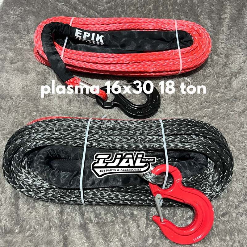 Tali plasma winch. Synthetic rope 16mmx30m untuk winch pto,gigglepin,8274