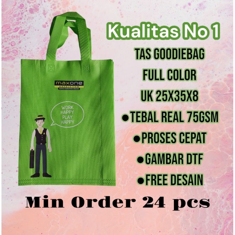 

Tas Goodiebag Sablon Full Color dtf 25x35x8