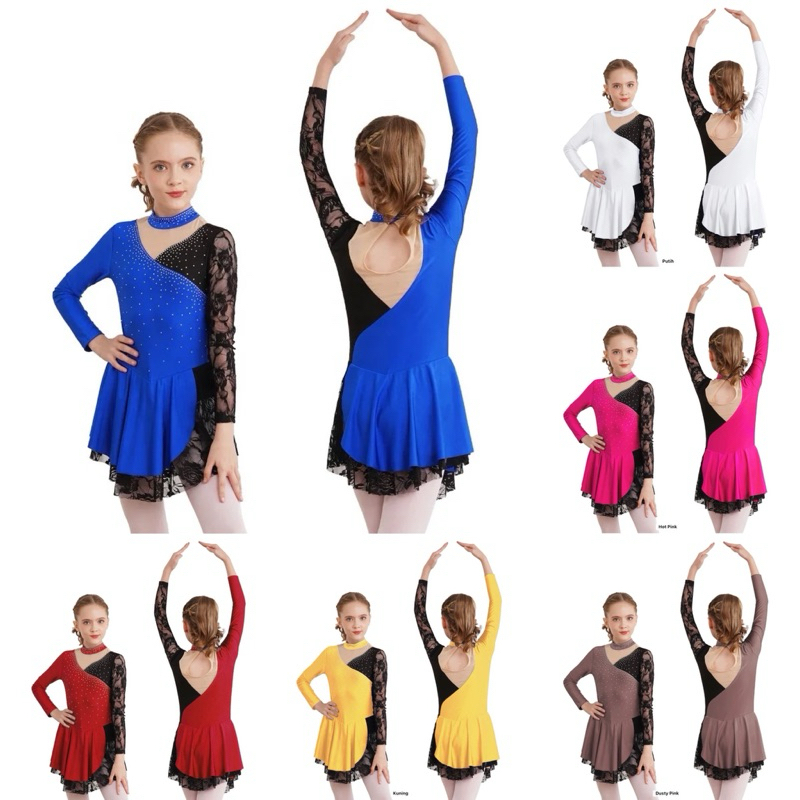 Gymnastic Leotard Rhytmic Skate Dance Baju Senam Ritmik ukuran 5-16 tahun