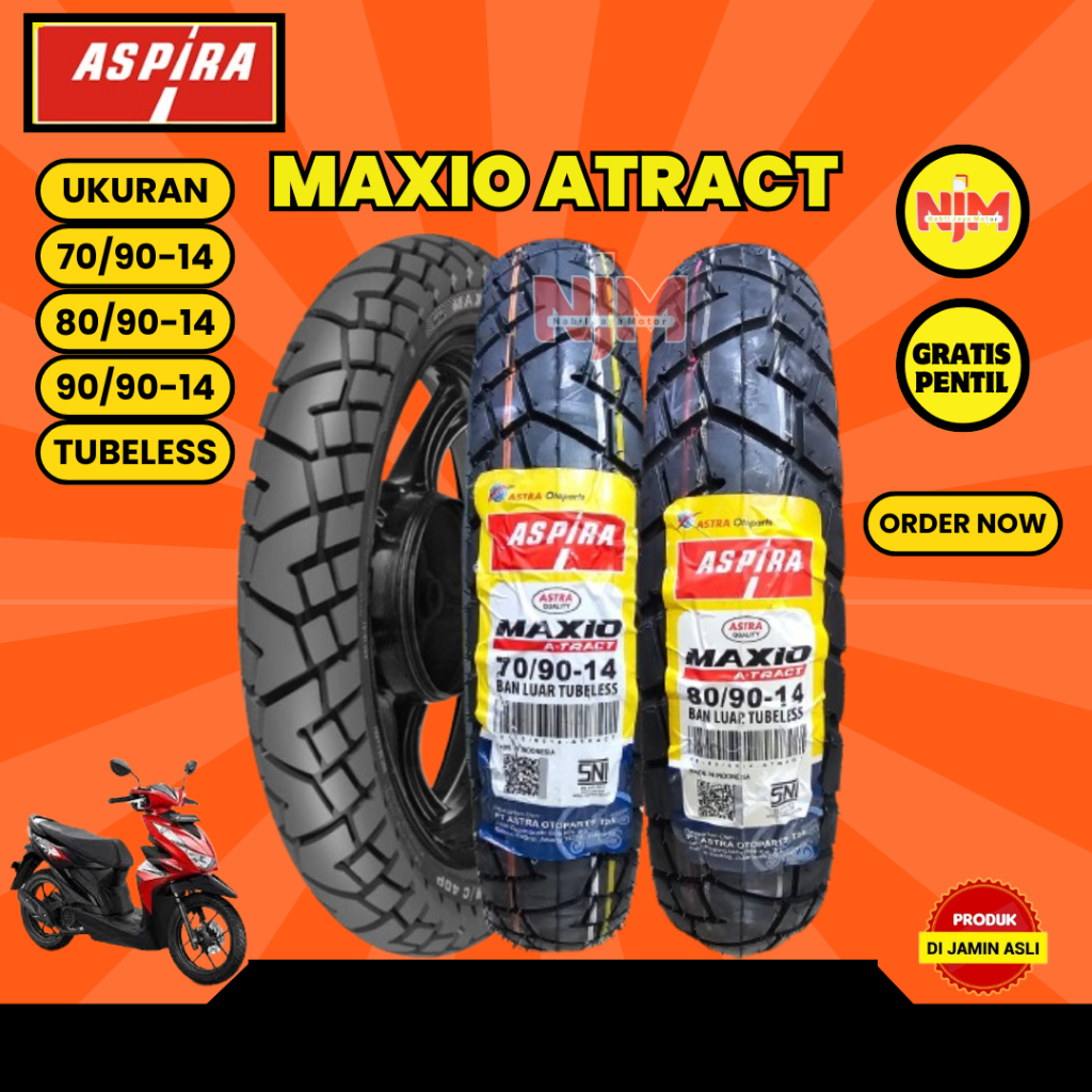 ban motor ring 14 aspira maxio atract tubles buat motor matic