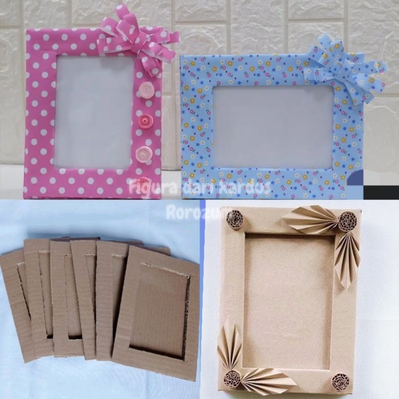 

figura dari kardus/bingkai foto aestetic/hiasan foto murah/figura koran/prakarya koran anak