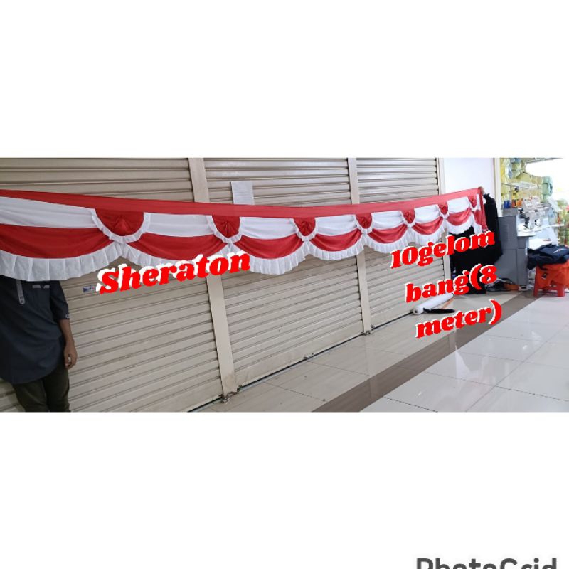 

bendera gelombang bendera hias panggung bendera rempel vitrase merah putih