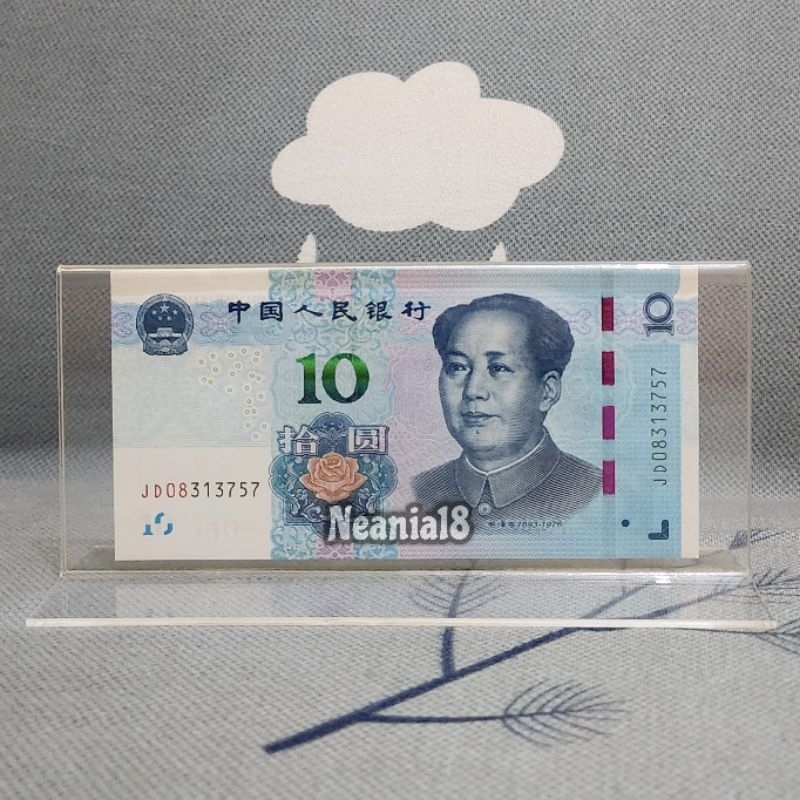 Akrilik Tempat Uang Pajangan Hiasan China 10 Yuan New Series