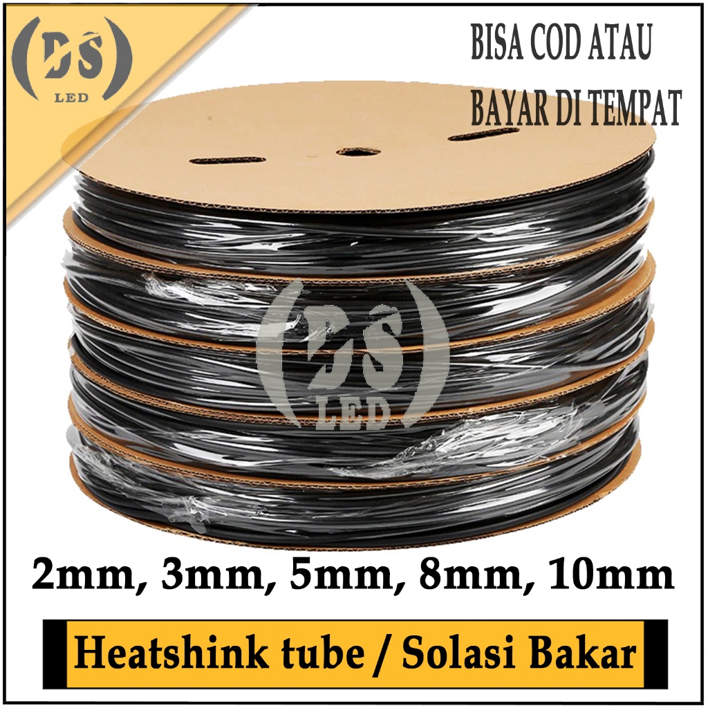 Heatshrink tube solasi bakar / Solatip Bakar penyambung kabel / Solasi selongsong kabel bakar Hitam 