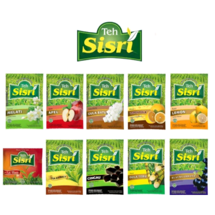 

teh sisri bubuk renceng isi 10pcs x 8gr melati lemon apel gula batu gula tebu cincau blackcurrant