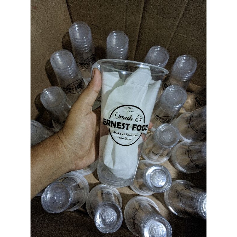 Sablon Gelas Cup 18oz SLIM isi 100 pcs Free Design
