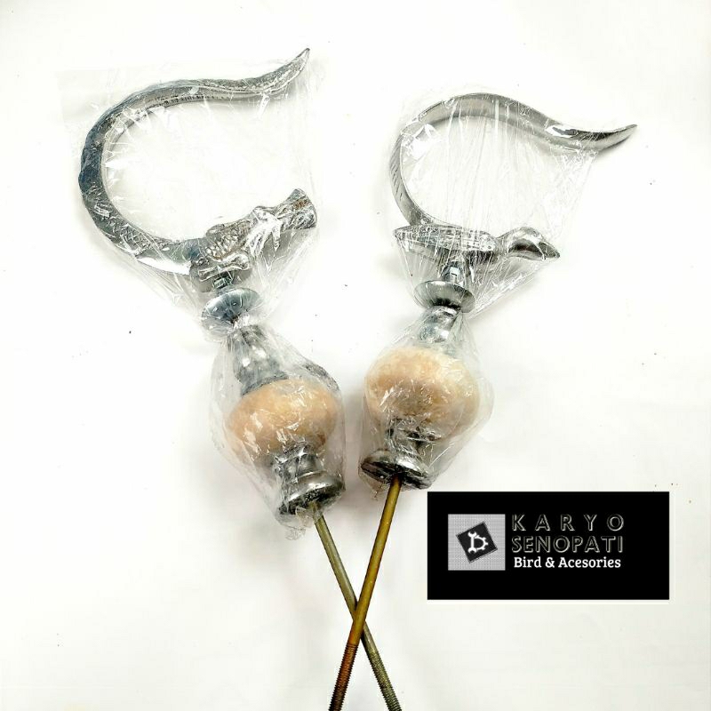 gantungan sangkar kandang burung motif naga & burung pion marmer aksesoris sangkar burung