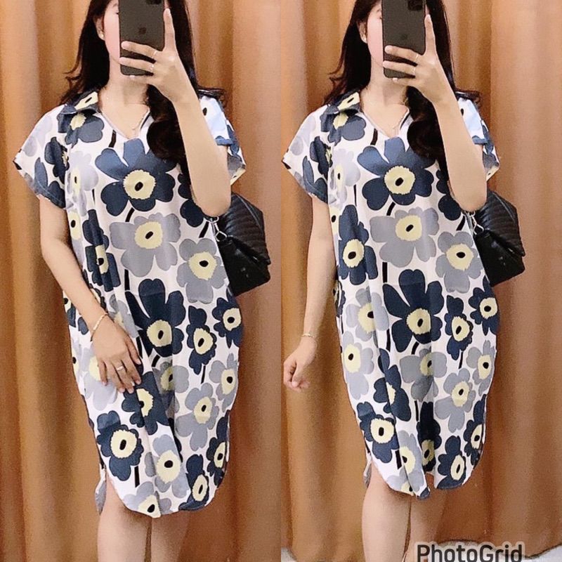 Daster Kerah Bahan Rayon dingin motif cantik