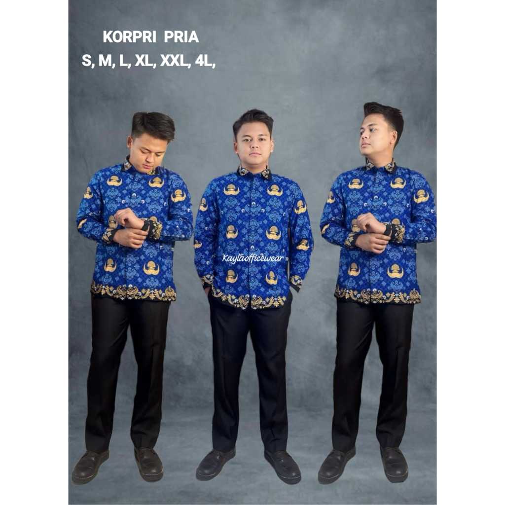 KEMEJA ASN KORPRI Pria TERBARU 2022/Seragam korpri Pria PNS/Seragam Korpri Dinas/Seragam Korpri furi