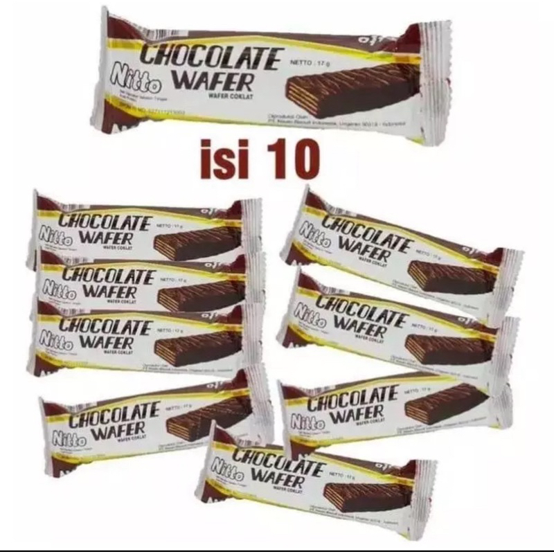 

wafer nitto cokelat isi 10 pcs kemasan baru