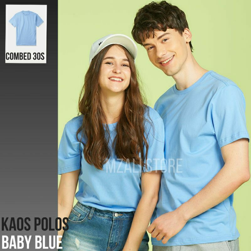 Kaos Polos Pria T shirt unisex Kaos Baby blue