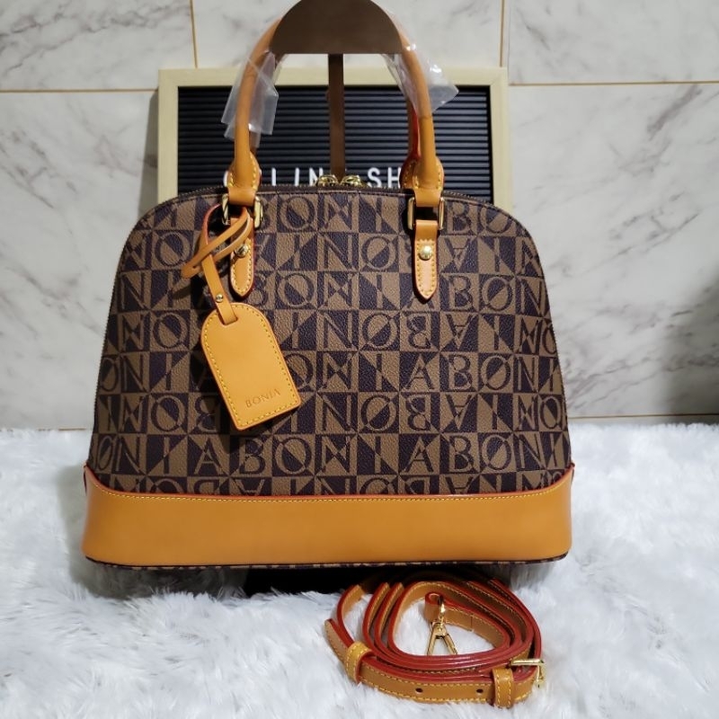 tas bonia original sling top handle bag alma monogram sz L