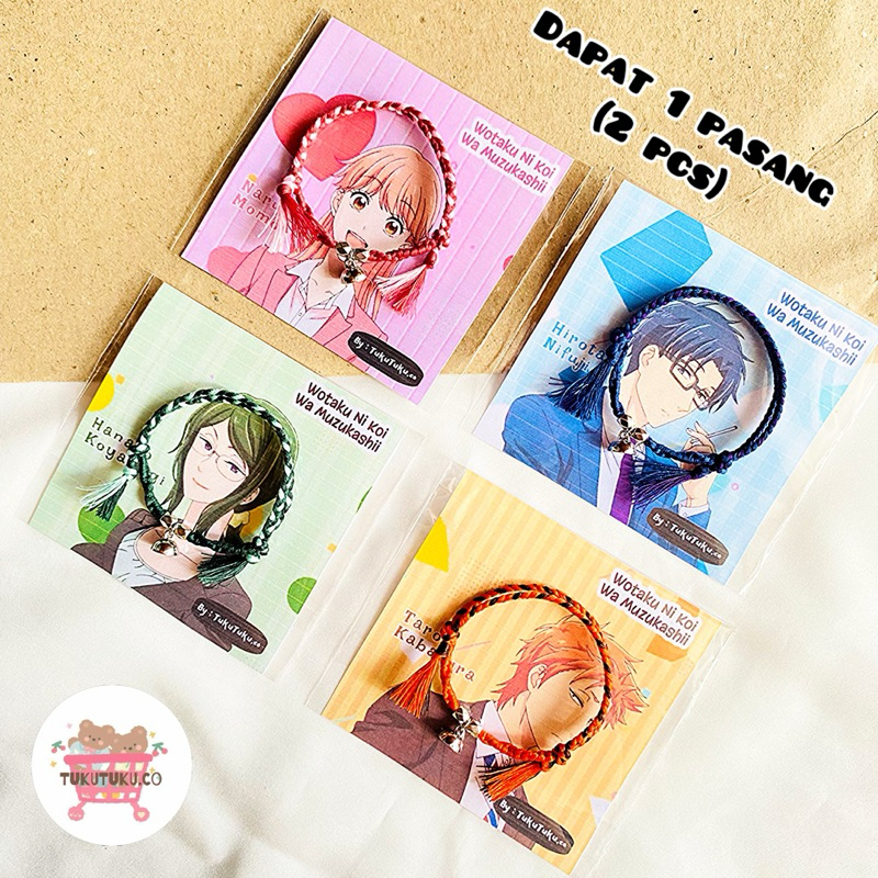 Gelang Couple Benang Tali Anyaman Wotaku Ni Koi Wa Muzukashii | Gelang Couple Anime Wotaku Ni (Dapat
