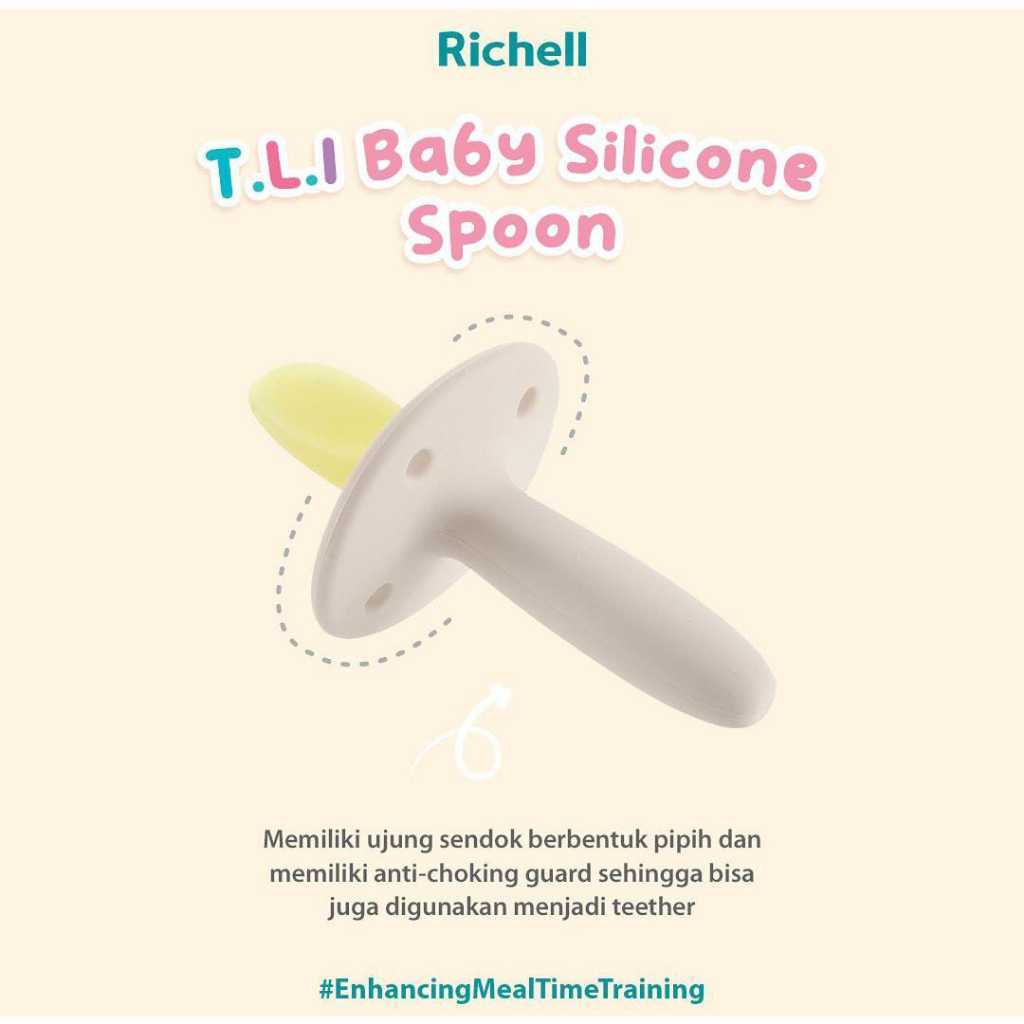 RICHELL SENDOK MAKAN FEEDING SPOON Baby Silicone Spoon/Easy-Grip Spoon & Fork/Soft Feeding SpoonSet