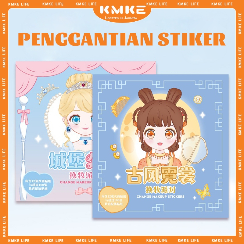 

Mainan Stiker Ganti Muka Stiker Ekspresi Girl Change Makeup Stiker Stiker Anak Perempuan