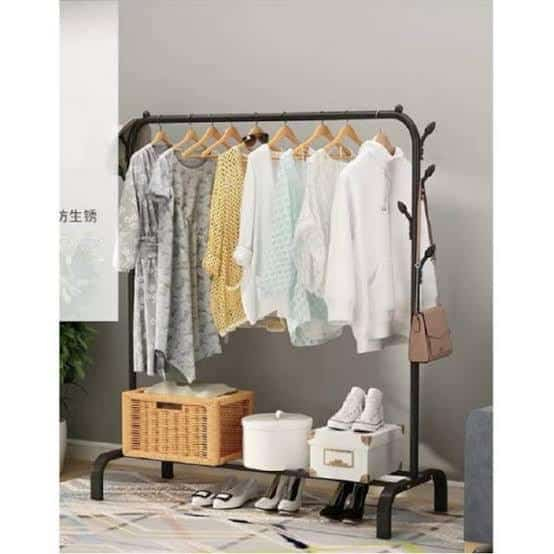 Hanger Gawang Single Stand Hanger Besi Kuat Butik Display Gantungan Baju Serbaguna Multifungsi Aesth
