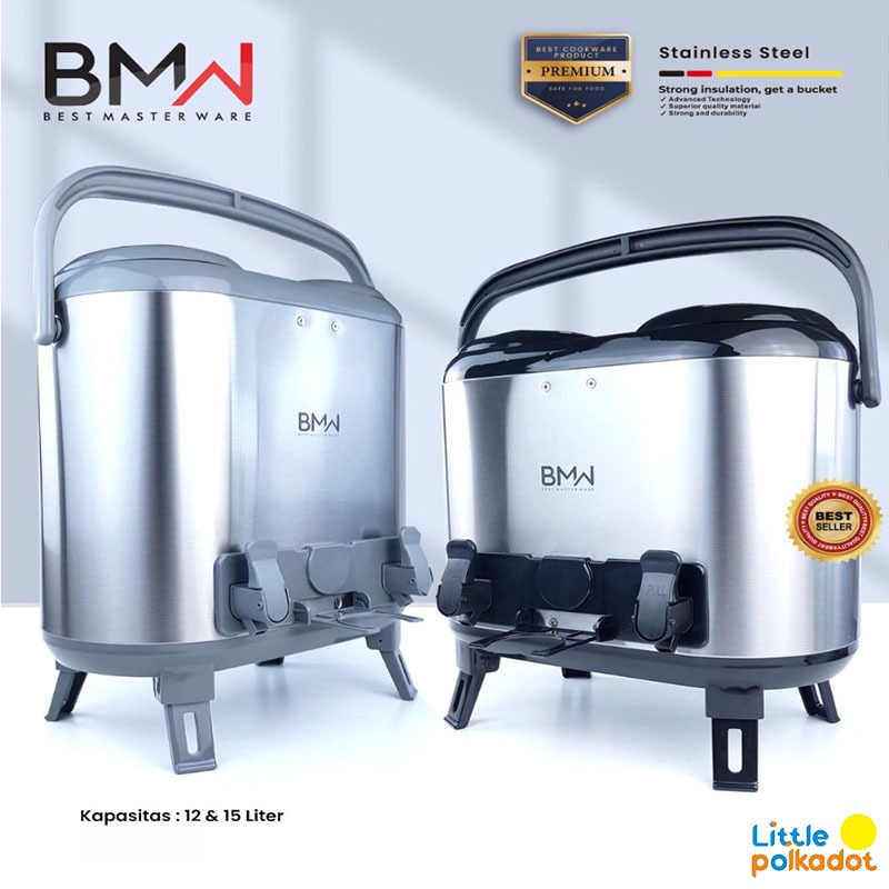 BMW 2IN1 15Liter Dispenser Air Panas Dingin, Kapasitas 7.5L Hot & Cold, Warna Merah/Biru/Perak/Hitam