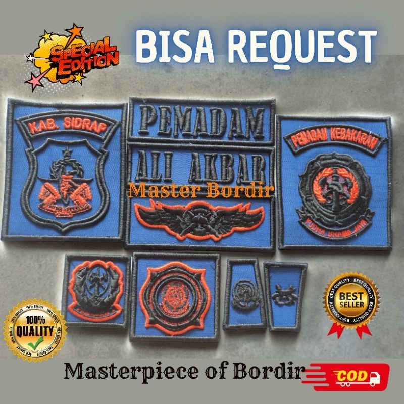 SPESIAL BORDIR TIMBUL DAMKAR [HITAM MERAH]