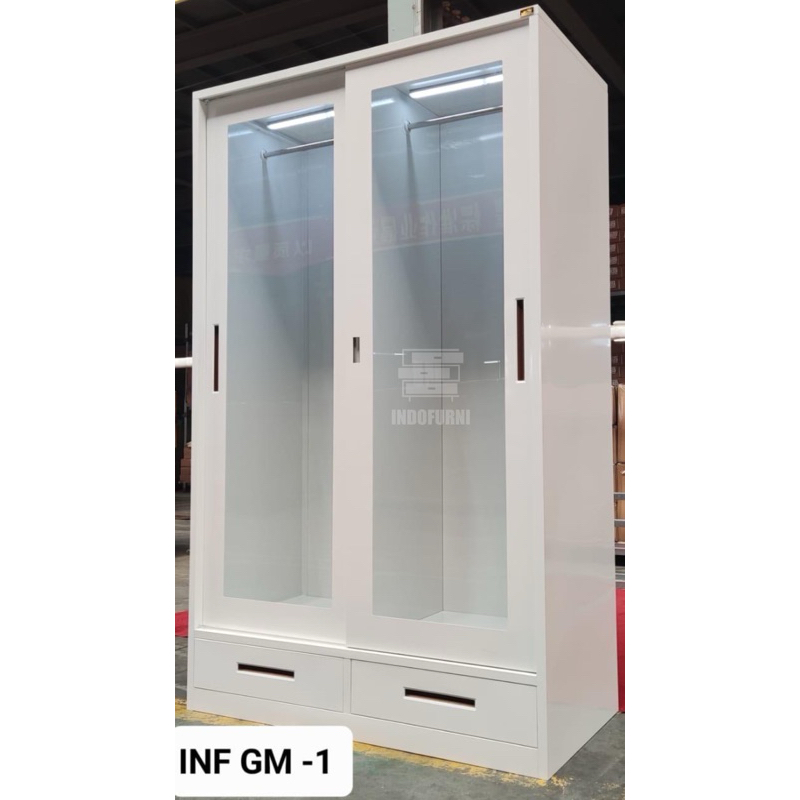 Lemari Pakaian 2 Pintu Sliding Gantungan Gamis