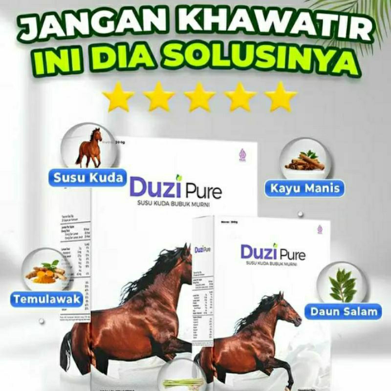 

Susu Kuda, Susu Murni, Susu Herbal Bubuk Atasi Asam Urat Menjaga Kesehatan Tulang & Sendi (1 Box = 200gr) - Duzi Pure